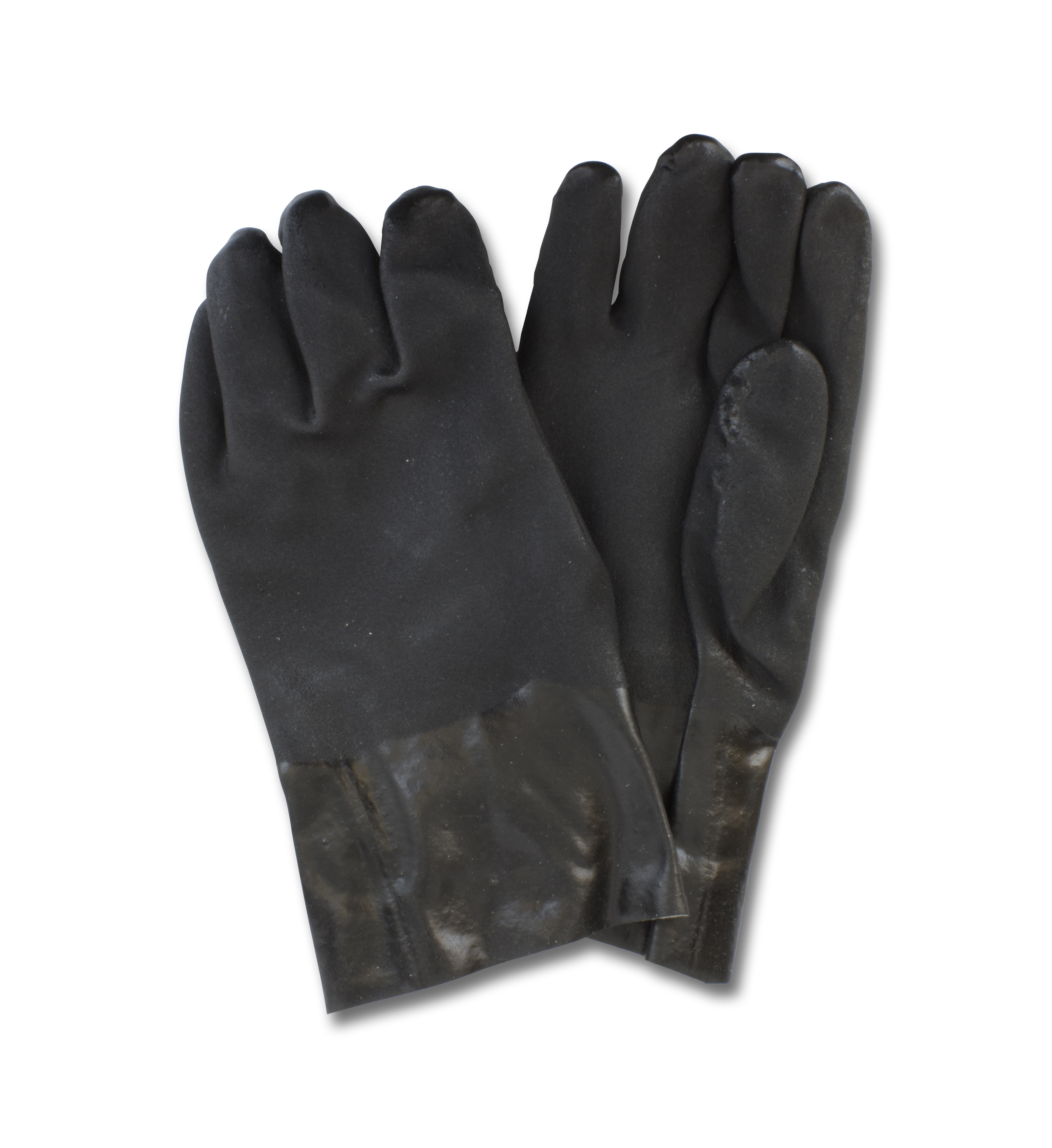 12” Black Double Dipped PVC, Jersey Lining, Rough Finish, 1DZ Pair/Bag 6DZ/CS